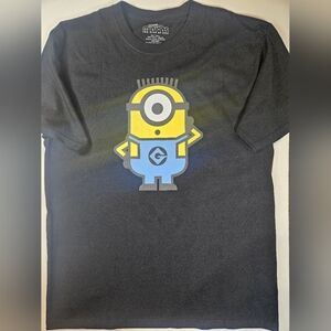Minions T-shirt Mens Large‎ Illuminations Black Yellow Graphic Rise Of Gru Tee